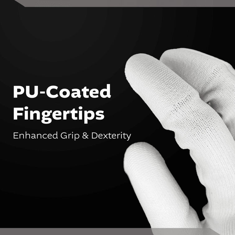 韓國 Kproduct4u 白色尼龍手套 白色PU頂塗 4種尺寸 5雙 M碼 4