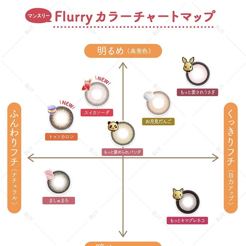 【日本美瞳/日本直邮】Flurry by colors 月抛美瞳 Ring Pink Brown 小兔兔粉圈「粉紫色系」3片装  度数0(0)预定3-5天 DIA:14.5mm | BC:8.7mm