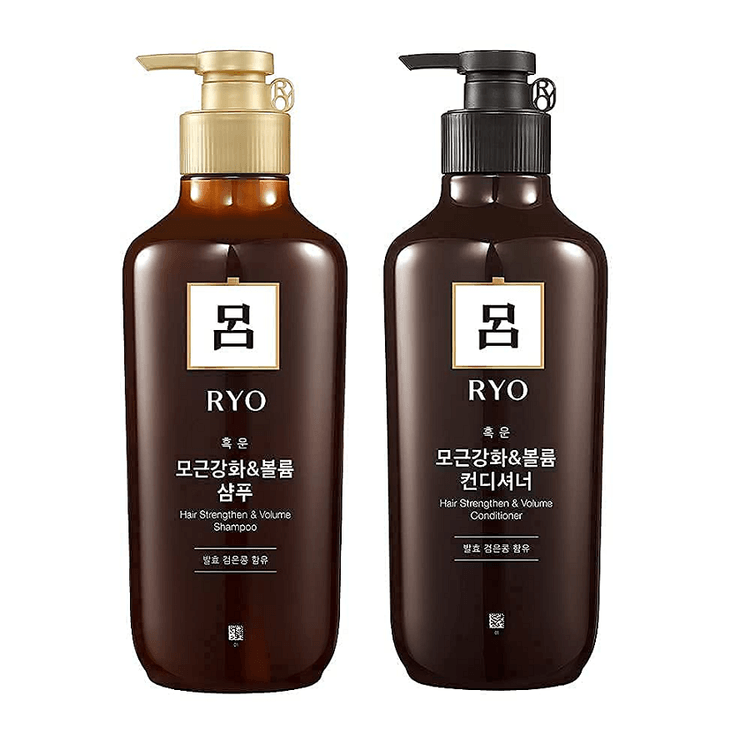 韓国 RYO Brown Lu 脱毛防止および引き締めヘアケア セット - シャンプー + コンディショナー 550ml+550ml