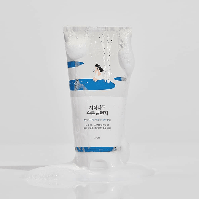[한국 직배송] 라운드랩 자작나무 앰플 모이스처라이징 페이셜 클렌저, 아미노산 함유, 순하고 자극 없음, 150ml 3