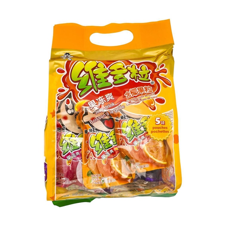 台湾旺旺 维多粒果冻爽 5支优惠装 750g 口味随机发放 6
