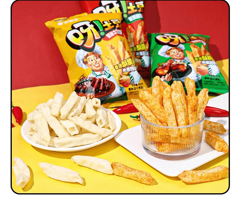 【中国直邮】 韩国 ORION 好丽友 好丽友 好丽友 好丽友呀土豆薯条番茄酱味40g*2袋