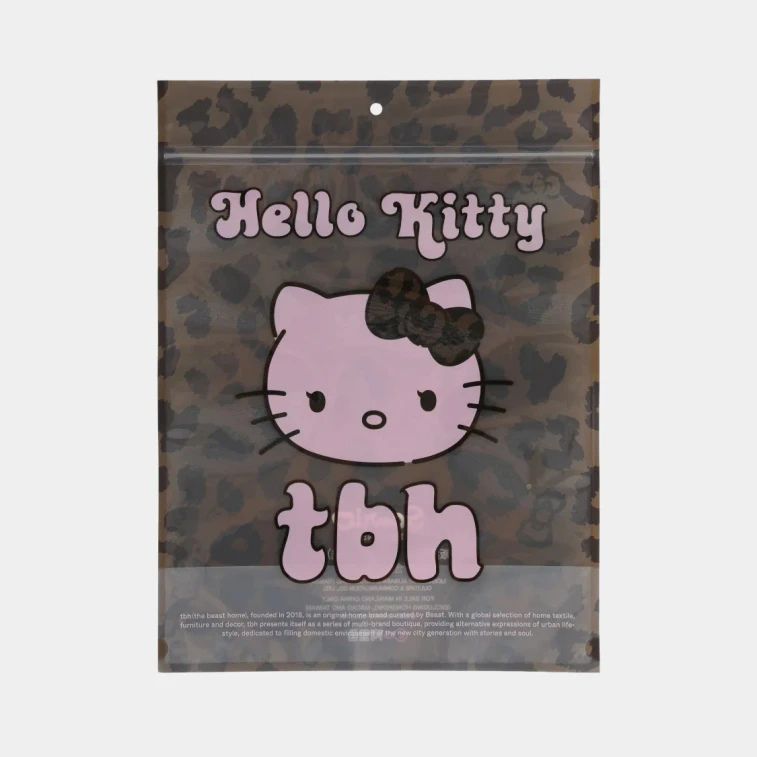 THE BEAST野獸派 家居三麗鷗毛絨堆襪 加厚保暖地板襪長筒襪 #可可豹紋+樹莓粉 2雙裝【Hello Kitty聯名限定】 6