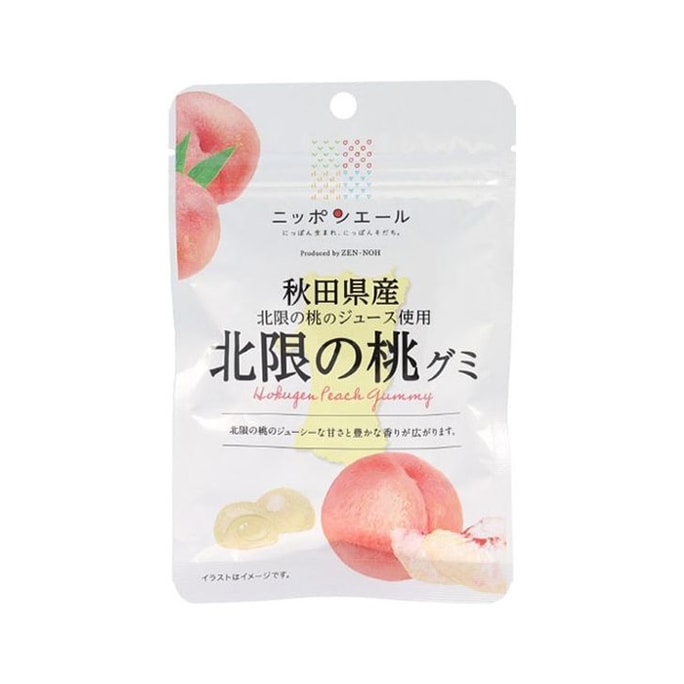 【日本直邮】日本 日本其他 Nippon Ale 全国农协 秋田县桃子爆浆软糖 40g
