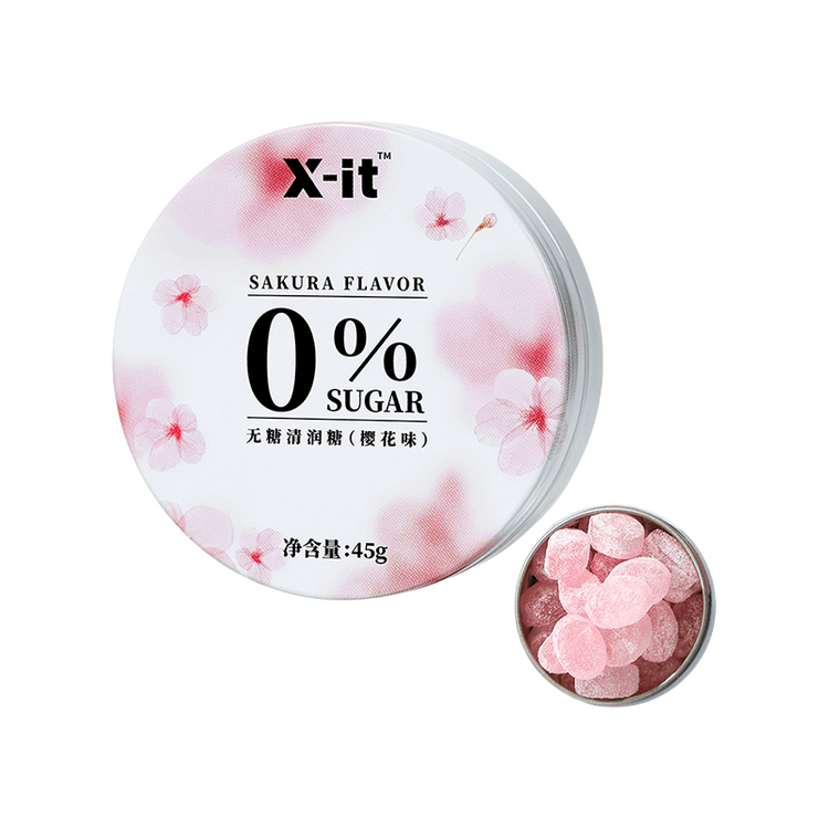 XIT Sugar-Free Throat Lozenge – Sakura Flavor 45g Zero Fat Fresh