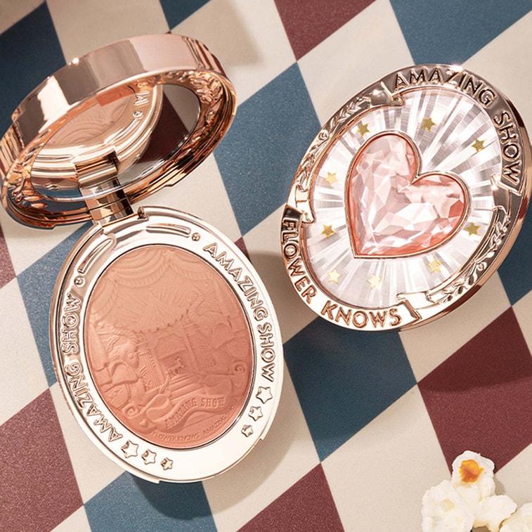 FLOWER KNOWS花知晓 马戏团渐变双色腮红 #01蓝色月光 牛奶蓝+蜜桃粉 提亮腮蓝膨胀色【小红书顶流】 4