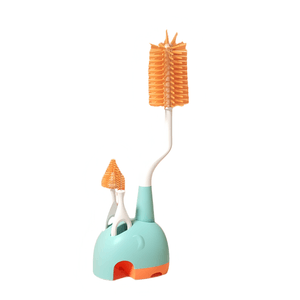 Newborn Silicone Bottle Cleaning Kit For Babies Mildew-proof Nipple Straw Brush Green 1 Set