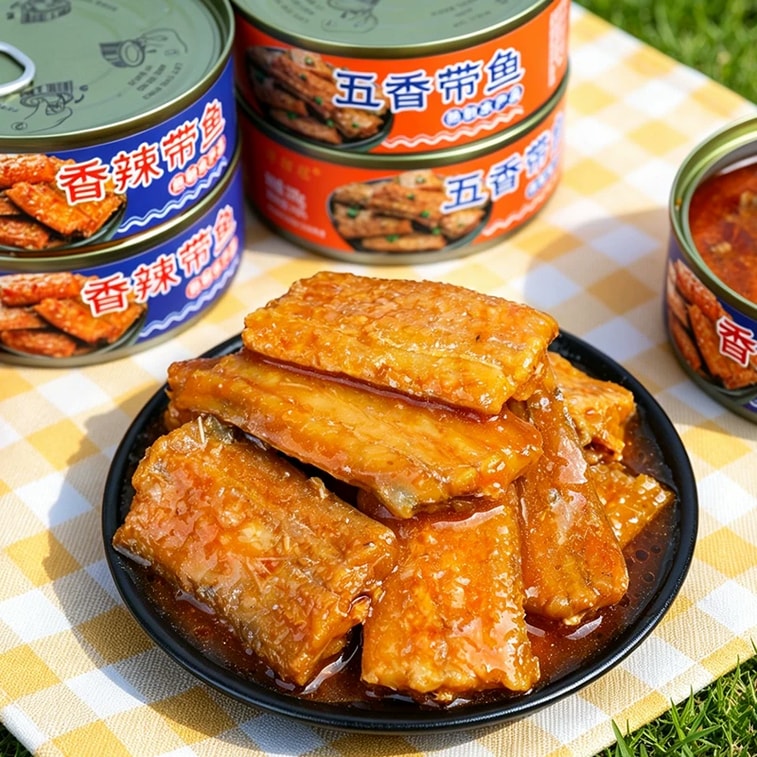 Five-Spice Ribbonfish Canned 100g【Crispy Bones Tender·Pure Meat·Ready To Eat】Cooked Seafood Meal, Instant Fish Snack For Work, Night Snack, Picnic【Work·Night Snack·Picnic】 Savory Portable Canned Food 4
