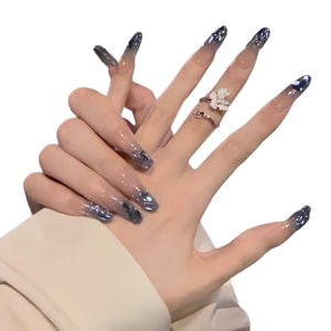 False Long Nails Fake Nails Blue Color 1 Box Each Box Contain 22-24 pcs with Tools