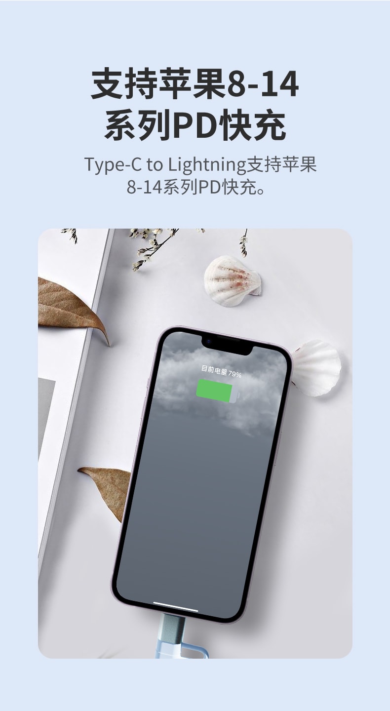 Four-in-one fast charging data cable blue 1PC