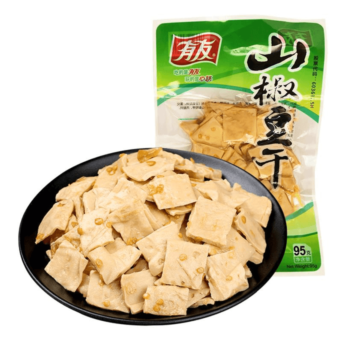 Friends Pickled Pepper, Dried Tofu, Appetite Pursuit, Instant Snack 95g * 1 Pack