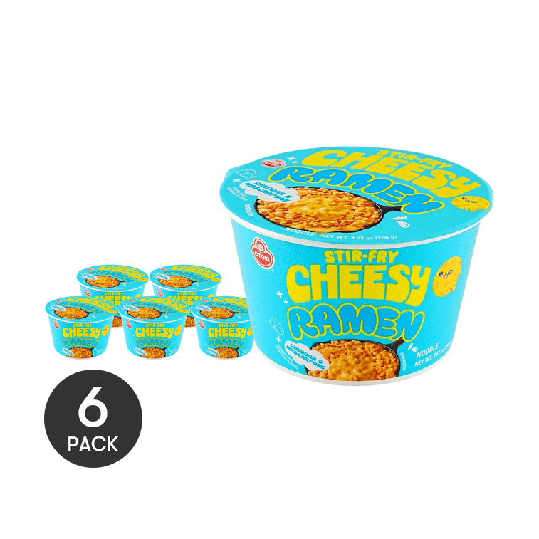 Cheesy Ramen – Cheddar & Mascarpone Flavor ,Bowl , 3.53 oz *6【6 Pack】【Creamy & Savory Stir-Fry Korean Instant Noodles】 5