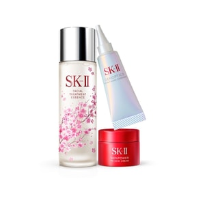 【日本直邮】 日本 SK-II 26年樱花季限定 神仙水 樱花礼盒 明星3部曲  75ml