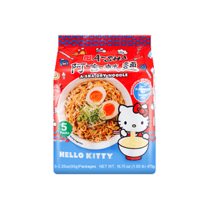 台湾阿舍食堂 原味干面 速食拌面 5包 475g【HELLO KITTY包装】