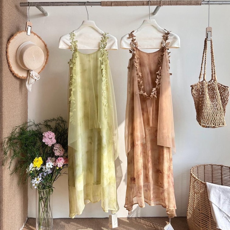 [캐나다 직배송] 시나리오 가든 시스루 맥시 드레스, 사이즈 S-M, 색상: 그린, 라이트 그린 (사이즈 S) 5