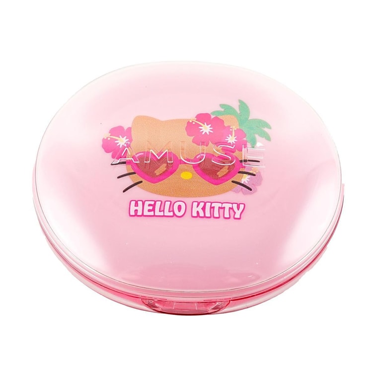 韩国AMUSE 水光气垫粉底 纯素 SPF50+ / PA++++ 24H持久持妆 清透遮瑕保湿 美白抗皱 养肤0刺激 #01 PURE 21号 亮粉米色【黑皮Hello Kitty联名限定版】  6