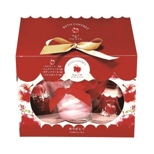 [일본 직배송] 호냐라도 애플 배쓰 코프레 세트 (바디크림 72g + 핸드크림 30g + 배쓰밤 50g + 거품망 1개)