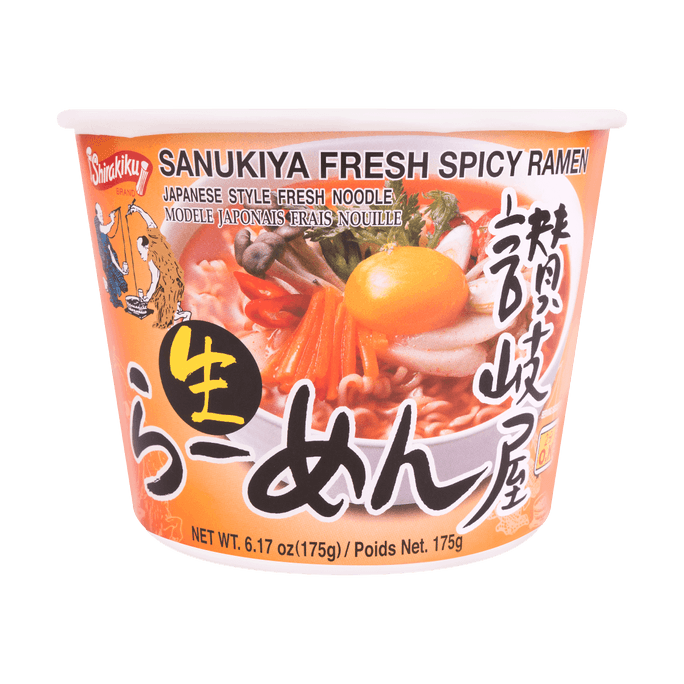 Sanukiya Japanese Spicy Ramen Bowl - Fresh Noodles, 6.17oz