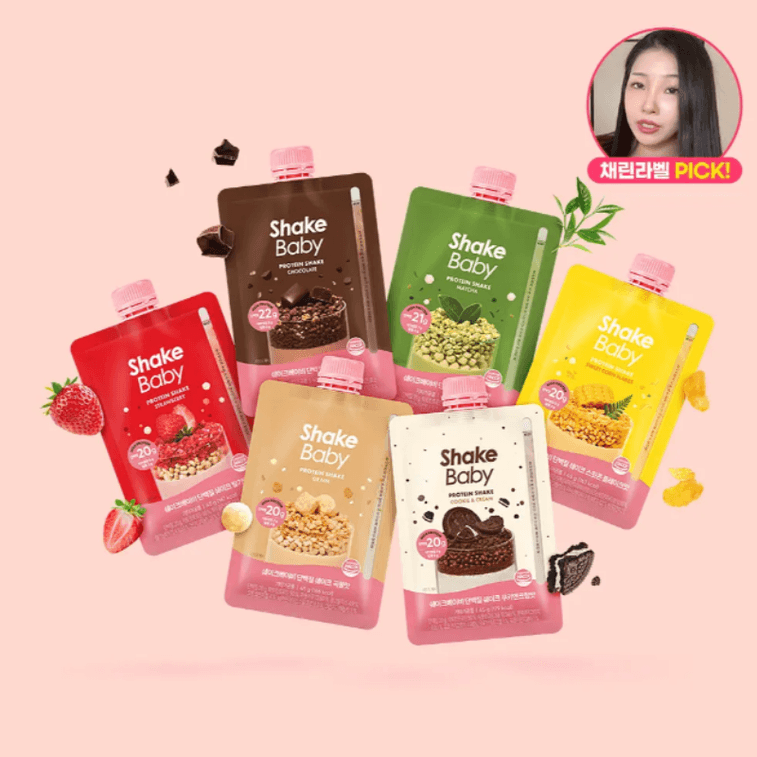 【韓國直郵】 韓國 SHAKE BABY SHAKEBABY蛋白質代餐奶昔 草莓風味 45g×5包 3