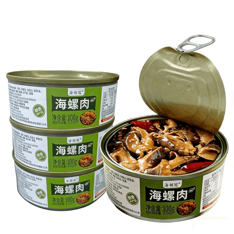 【Authentic Conch Meat Seafood】Large Conch Meat 100g*2 Can, Sliced Conch Meat, Side Dish, Snack With Alcohol, Seafood Snack, Canned, Ready To Eat 12