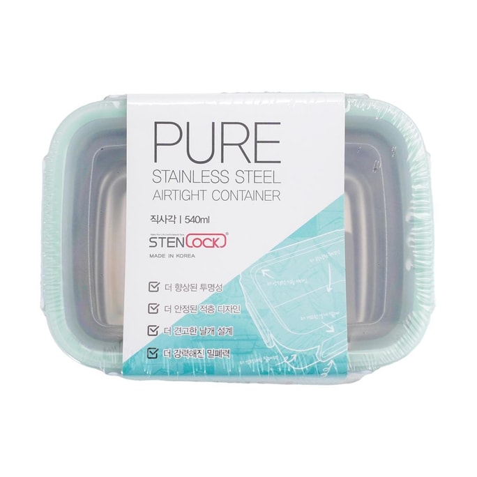 18온스 직사각형 스테인리스 스틸 식품 용기 (밀폐, 방습)