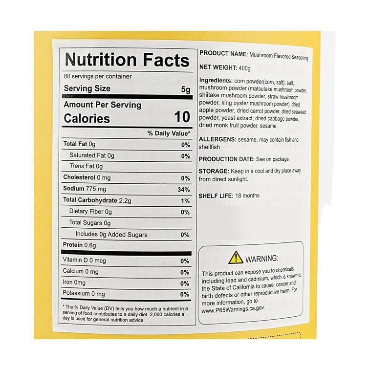 송이버섯 조미료, 14.1온스 【소금 및 MSG 대체 가능】【첨가물 0개】【나트륨 함량 감소】 5