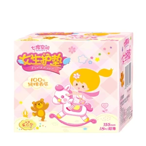 Teenage girls pads pure cotton 155mm daily use 18 pieces