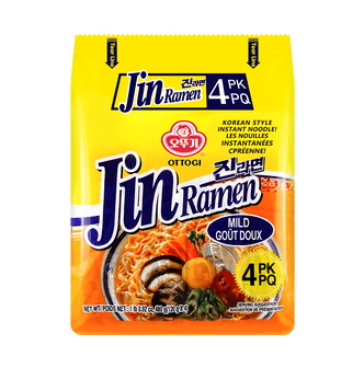 【Value Pack】Mild Jin Ramen - Korean-Style Instant Noodles, 4 Packs* 4.23oz