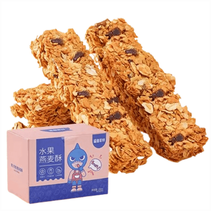 【中国直邮】 鲨鱼菲特 代餐燕麦谷物饱腹抗饿无蔗糖 水果味蛋白棒 200g/盒(明星推荐-彭昱畅)