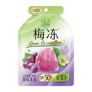 류리우메이 매실포도맛 젤리, 어린이용, 과일맛, 짜먹는 곤약 젤리 스낵, 120g*1봉지