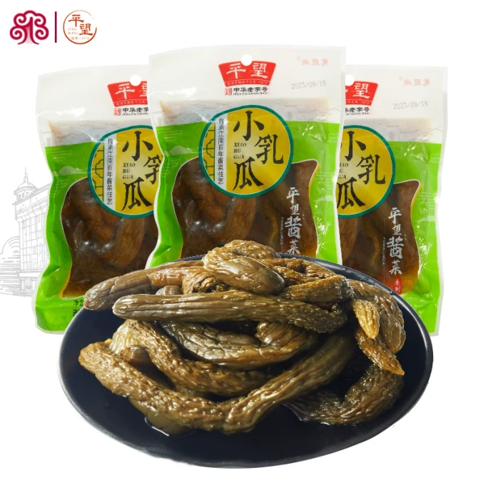 【中国直邮】 平望 小乳瓜 苏州酱菜酱瓜袋装早餐配饭方便 200g*1包