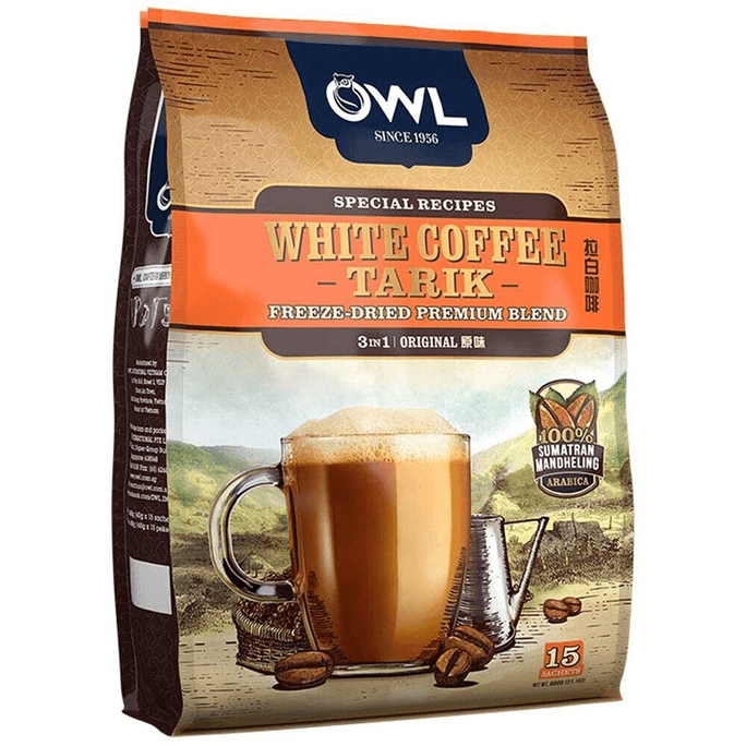 Owl 3-in-1 Freeze Dried Premium Blend White Coffee Tarik  Original 19 Oz