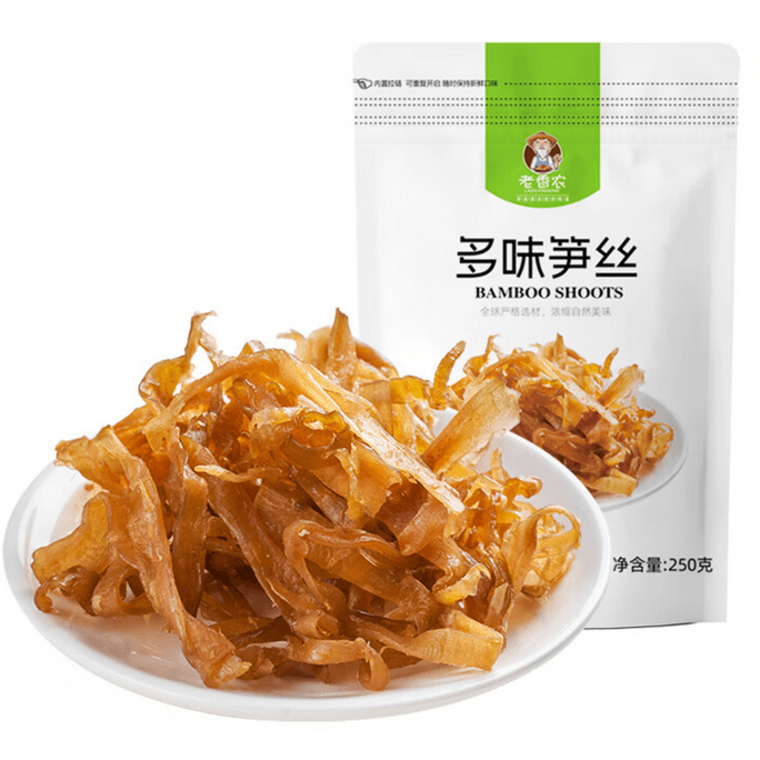 【中國直郵】 老香農 多味筍絲乾 微辣 臨安特產 即食農家筍乾 休閒小零食嫩筍尖250g
