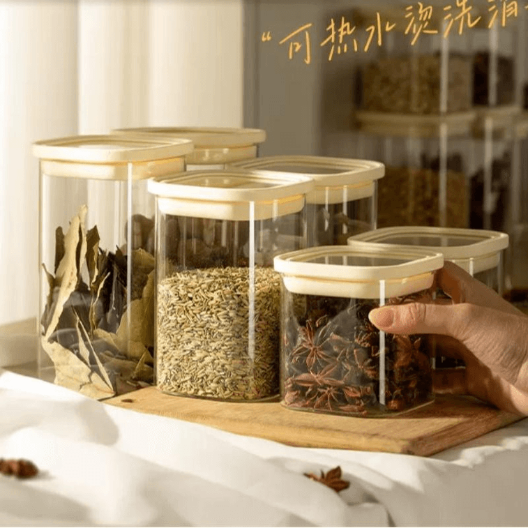 고붕규산염 유리 조미료 병 향신료 보관함 밀봉 및 분할 주방 용기 400ml*1 3