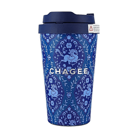 霸王茶姬 纸飞花系列联名保温杯 蓝色 400ml 【316L不锈钢】【一键开盖】【长效保温】