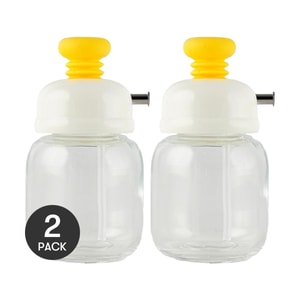Press Type Oil Dispenser Leakproof Kitchen Oil Bottle White 100ml *2【2 Packs】