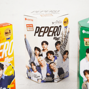 PEPERO White Chocolate Cookie Biscuit Stick ,4packs 4.51oz【Stray Kids Pick】【Packing May Vary】