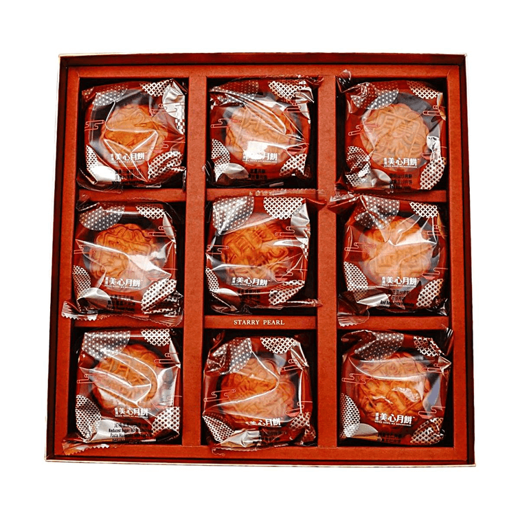 香港美心 九星迎月月餅禮盒 9口味 9枚裝 630g【中秋伴手禮】【紫薯+栗子+蛋黃蓮蓉+豆沙+蛋黃豆沙+蛋黃白蓮蓉+松子蓮蓉+五仁】 6