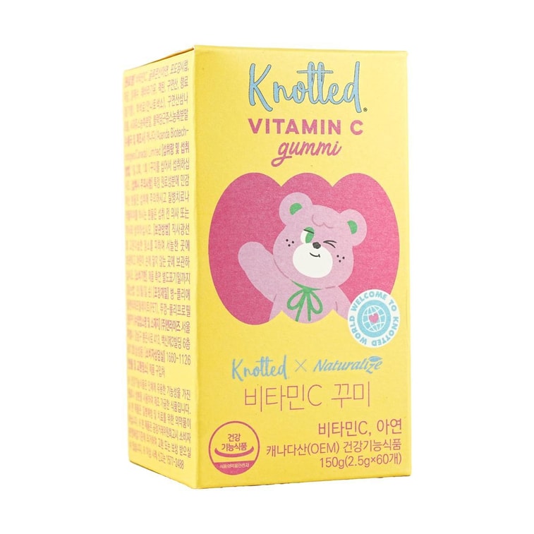 韓國KNOTTED 維生素C植物軟糖 維他命C&鋅 150g 60粒 #草莓&蘋果味 0脂0鈉無負擔 4