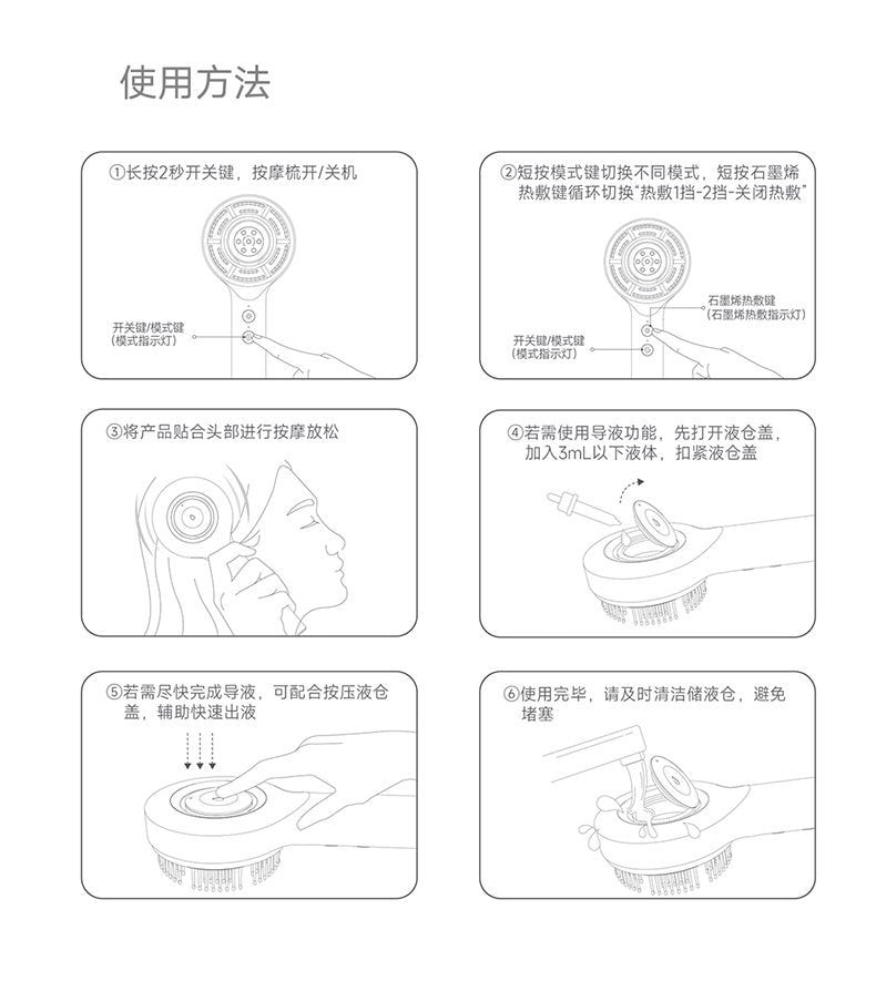 【中国直邮】 小米 米家头皮按摩梳养发护发红光梳精华导液头部按摩器【罗勒紫】*1件
