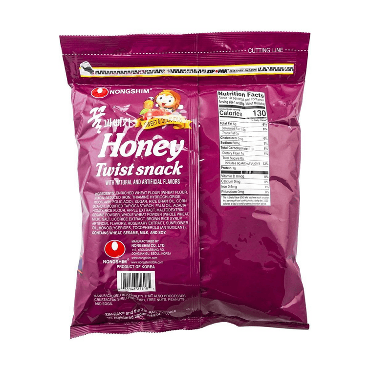 韩国NONGSHIM农心 天然蜂蜜小麻花 小麦脆条 家庭装 285g 4