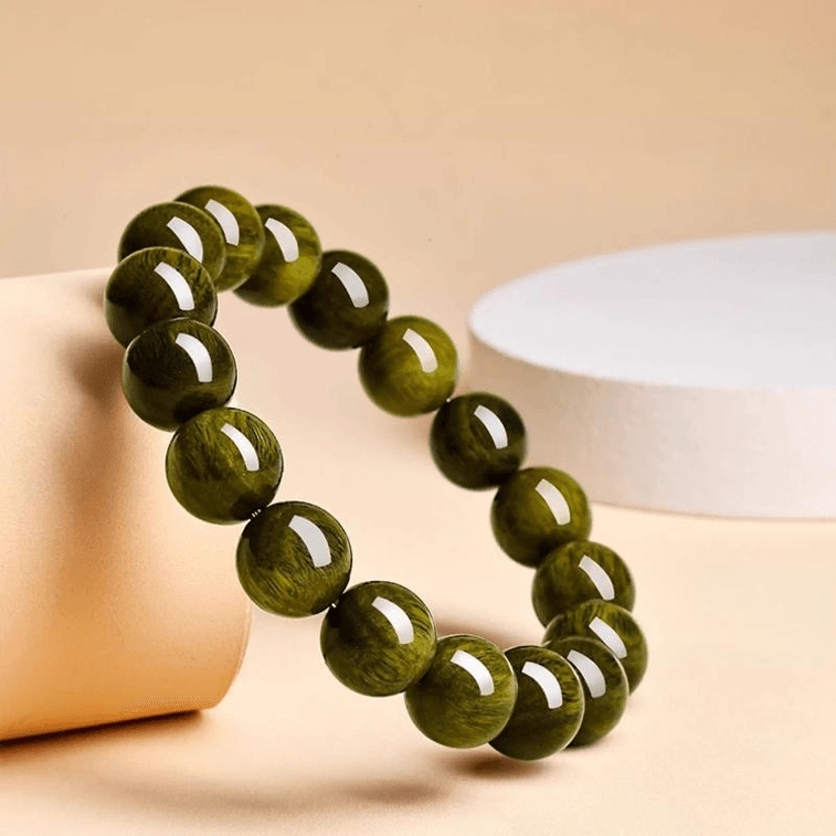 【中国直邮】 普陀山 绿檀木手串老檀木手链木质檀香佛珠盘玩10cm*1件 3