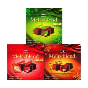 日本MEIJI明治 MELTYBLEND 雪吻松露夹心巧克力 抹茶味+草莓味+特浓可可味 3盒【3种口味组合装】