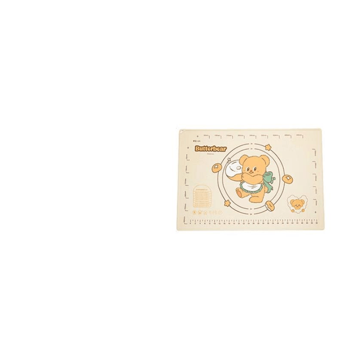 【中國直郵】 摩登主婦 奶油小熊矽膠揉麵墊小號40*60CM*1個