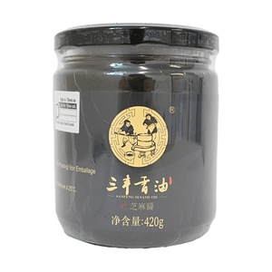 Black Sesame Paste 14.82oz【100% Pure Black Sesame】【High Calcium & Protein】【No Added Sugar】