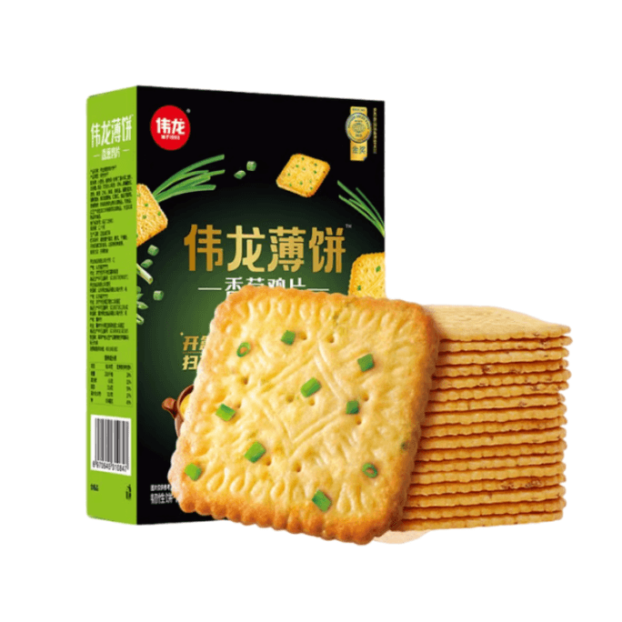 Savory Scallion Chicken Thin Crispy Crackers Crunchy Office Breakfast Snack All-Day Leisure Food 180g