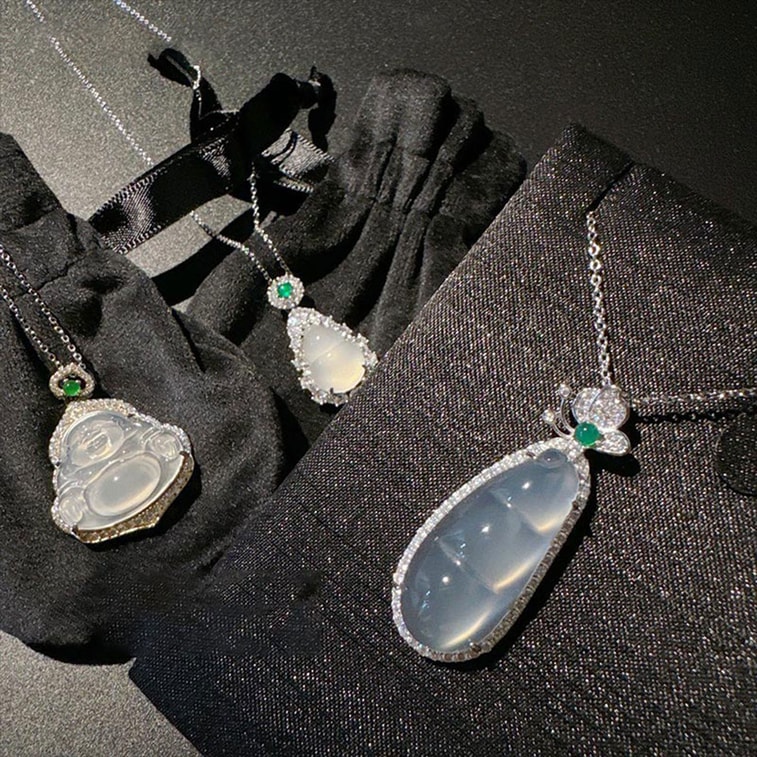 New Arrival Lychee Jelly White Chalcedony Necklace, Lucky Bean Pendant Necklace - F 1Piece 3