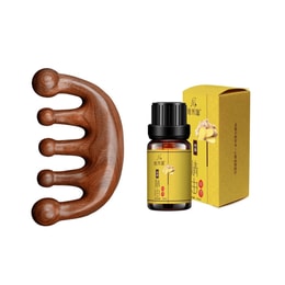 Golden Sandalwood Multi-functional Massage Comb comes with a 10ml Meridian Massage Essential Oil
