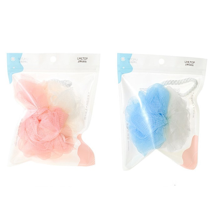Exfoliating easy foaming multi-purpose delicate flower ball bath ball buy one get one free (random color)