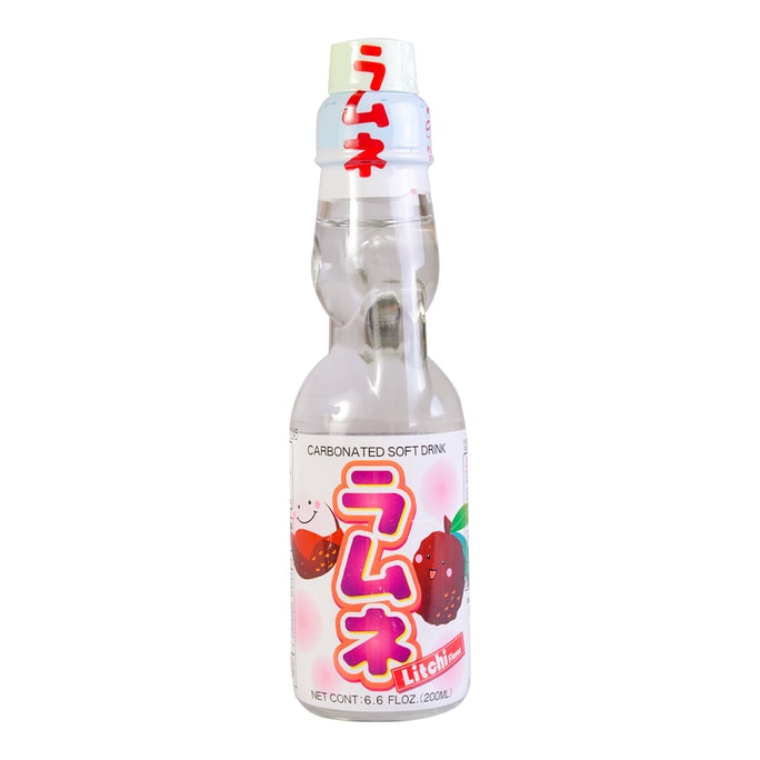 Ramune Soda - Lychee Flavor Japanese Drink, 6.76fl oz